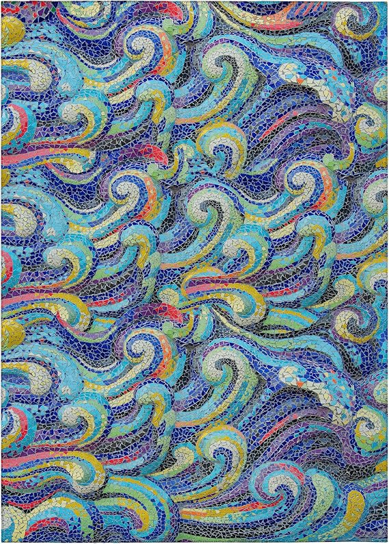 Addison Rugs Surfside ASR44 Ocean 8' x 10' Indoor Outdoor Rug, Easy Clean, Machine Washable, Non Shedding, Bedroom, Living Room, Dining Room, Kitchen, Patio Rug