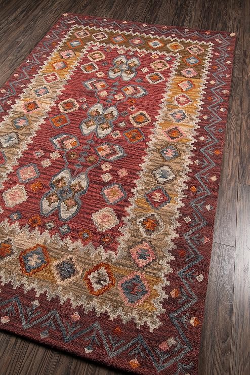 Momeni Rugs Tangier Collection, 100% Wool Hand Tufted Tip Sheared Transitional Area Rug, 3'6" x 5'6", Red