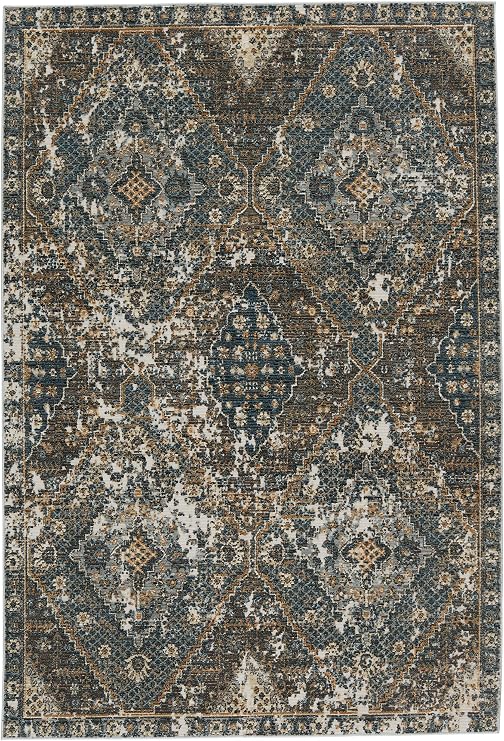 Jaipur Living Indoor Outdoor 5x7 Area Rug, Boho, Blue/Gold